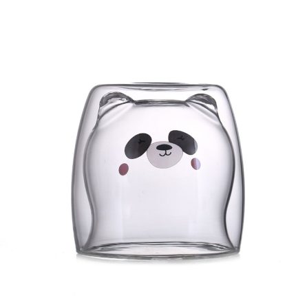 Bear Glass Cup Wholesale Double Wall Coffee Cups Drinking Glasses Animal Coffee Mug Christmas Gift Personalised Gift