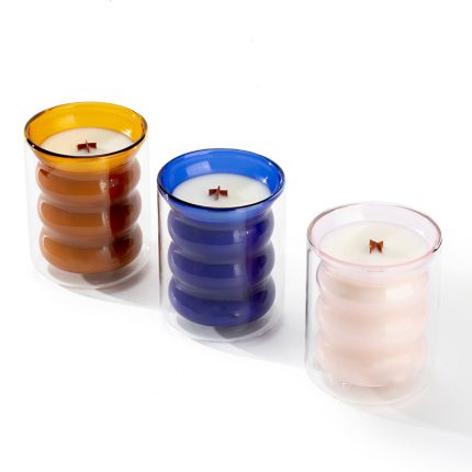 Wholesale & Customization Glass Candle Holder,Candle Container for Making Candle, DYI Candle, Empty Candle Vessel,Color Glass Cup