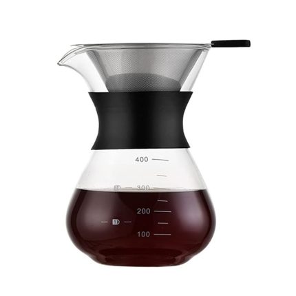 wholesale Borosilicate Glass Carafe, Pour Over Coffee Maker,Resistant Stainless Steel Filter, Drip Coffee Brewer Pour Over Set with Silicone Sleeve